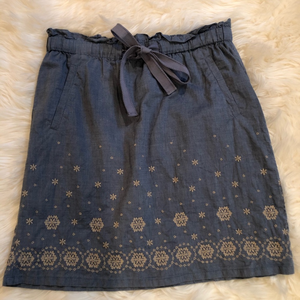 Blue and Cream Ann Taylor LOFT  skirt